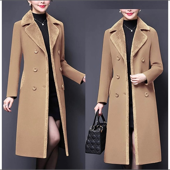 🚫SOLD🚫APRSFN DOUBLEBREASTED MIDI PEA COAT JACKET - Picture 4 of 6